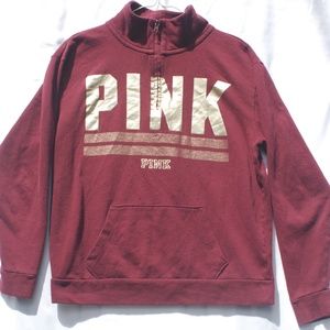 VS Pink | Maroon 1/4 Zip Sweatshirt - XS